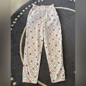 Geometric Patterned White Pants
